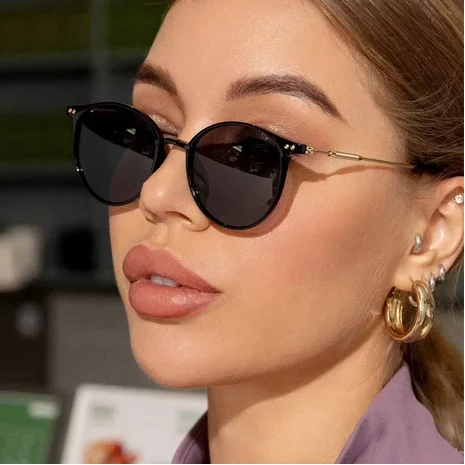 Round Vintage Sunglasses For Women & Men, Retro Luxury Designer Sun Glasses, Outdoor Fishing Shades With UV400 Protection